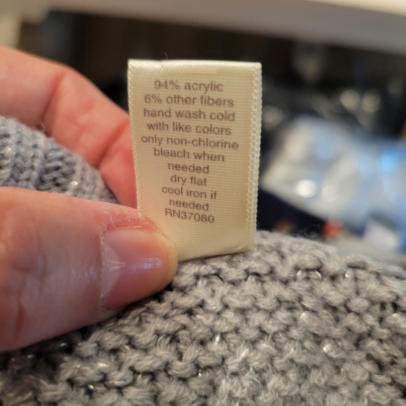 VATO GREY SHIMMER RIBBED BAY SLEEVE SWEATER ONE SIZE - Picture 10 of 10